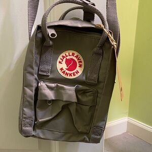 Fjallraven crossbody- “Kånken Mini Backpack” - grey fog color. NWT